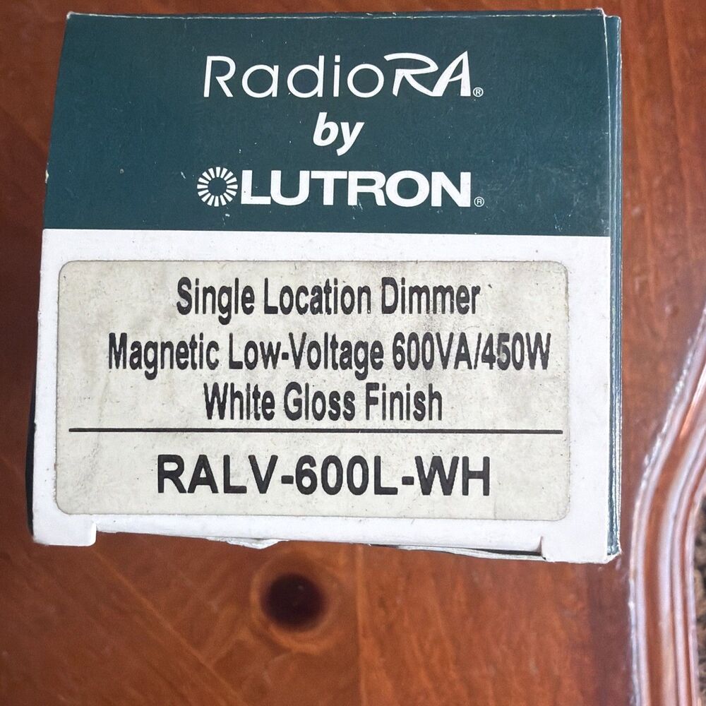Lutron RadioRA RALV-600L-WH 600VA Magnetic Low Voltage Dimmer White NEW IN BOX